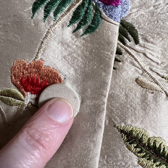 Paule Vasseur Women’s Embroidered Silk Jacket Sz M 38 Floral Old Money Workwear - Picture 10 of 11